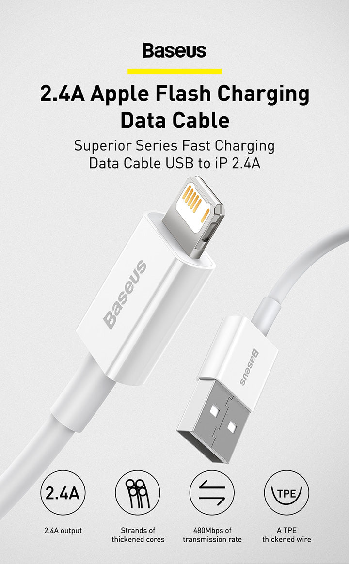Baseus Superior Series Fast Charging Data Cable USB-A to Lightning 1M