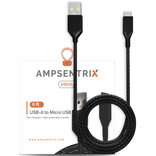 Ampsentrix USB-Micro Charge and Sync Cable 6 Ft